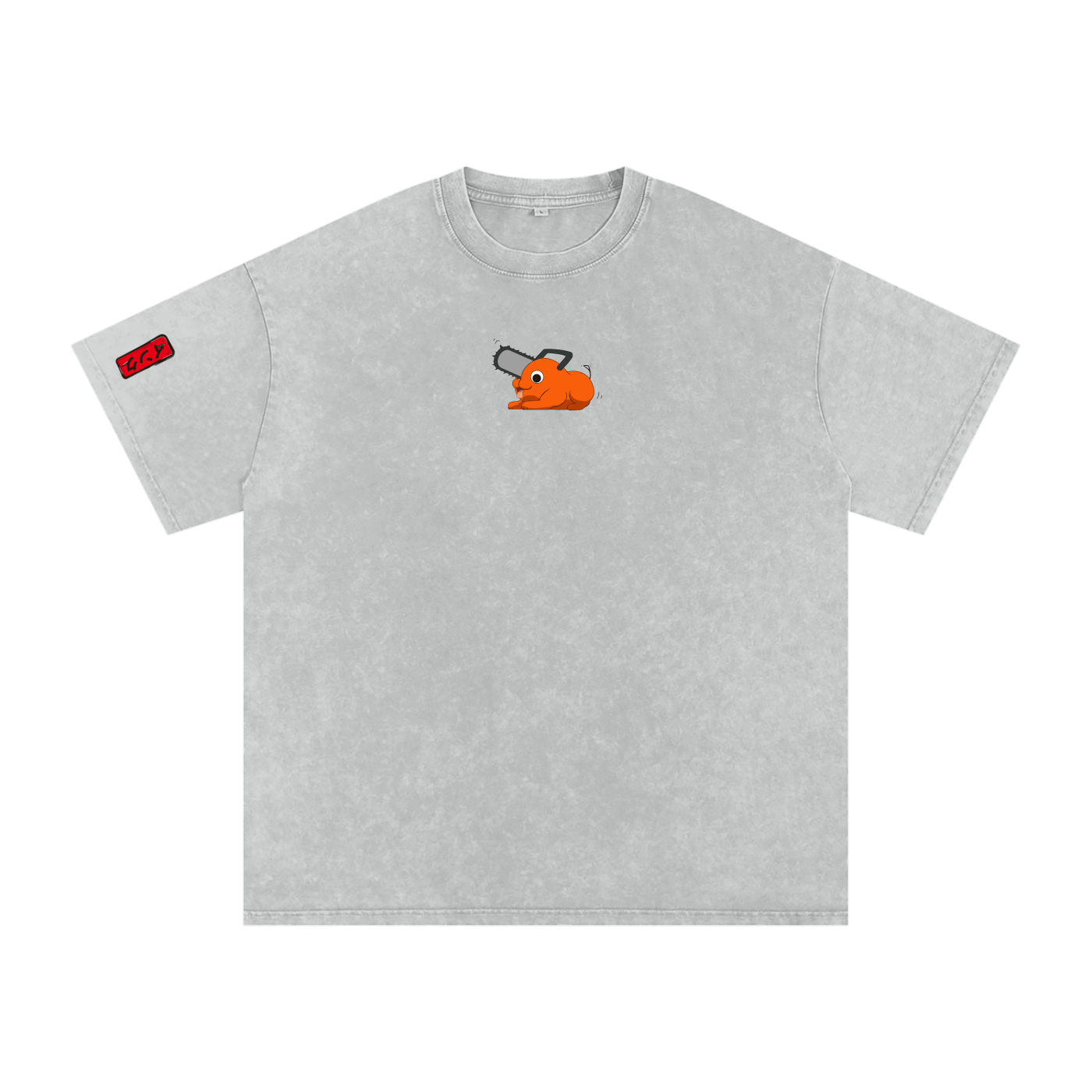 Pochita Snow Washed Oversized Cotton T-Shirt