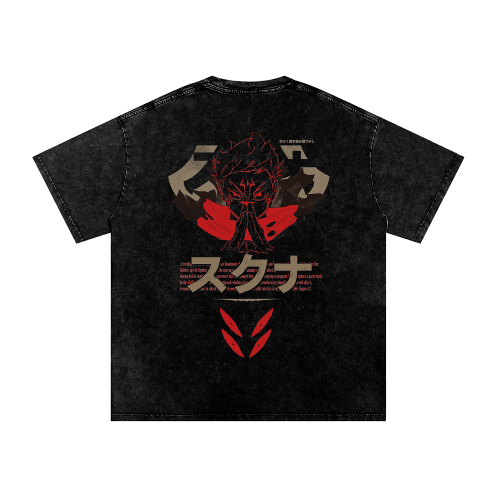 Sukuna Snow Washed Oversized Cotton T-Shirt