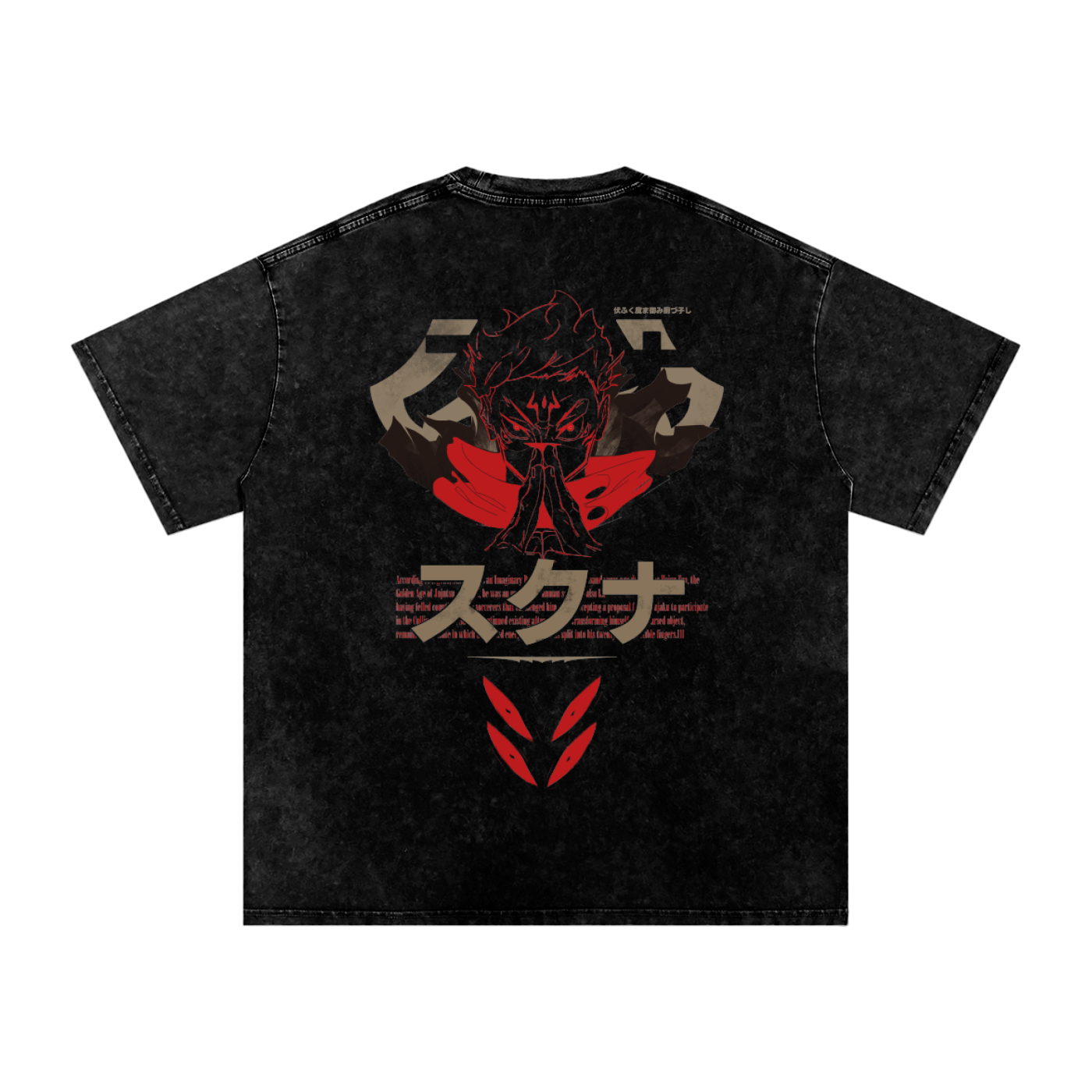 Sukuna Snow Washed Oversized Cotton T-Shirt