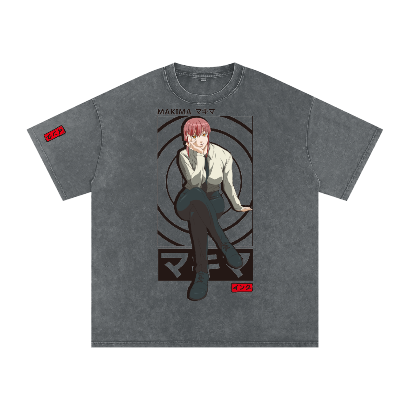 Makima Snow Washed Oversized Cotton T-Shirt