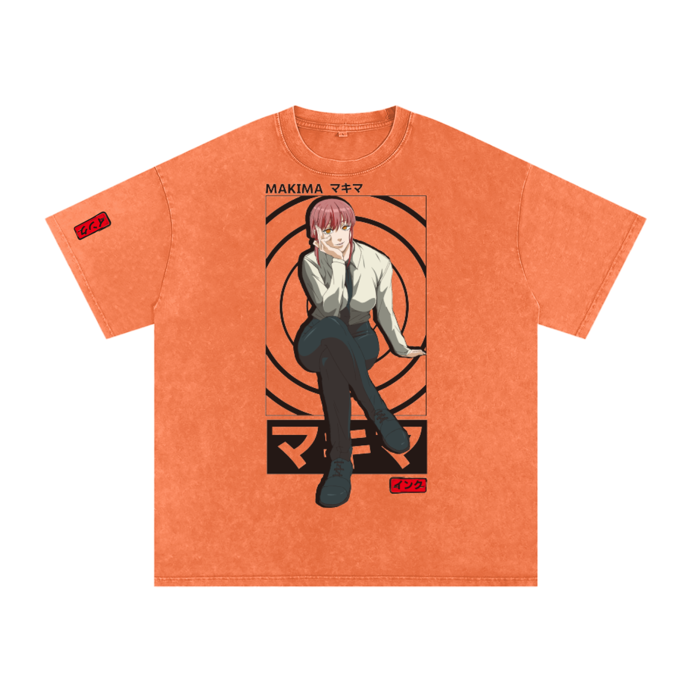 Makima Snow Washed Oversized Cotton T-Shirt