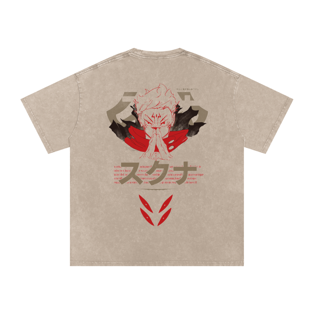 Sukuna Snow Washed Oversized Cotton T-Shirt