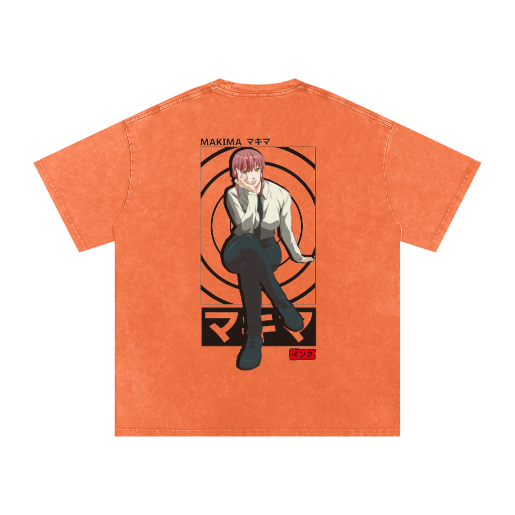 Pochita Snow Washed Oversized Cotton T-Shirt