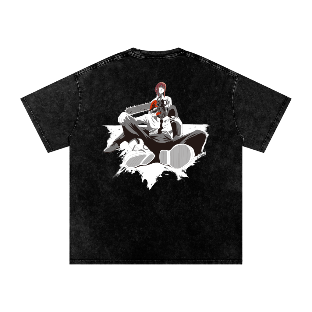Pochita Snow Washed Oversized Cotton T-Shirt