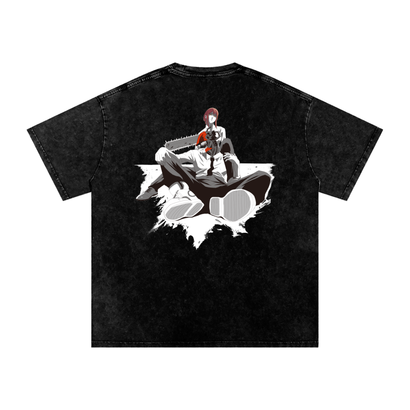 Pochita Snow Washed Oversized Cotton T-Shirt