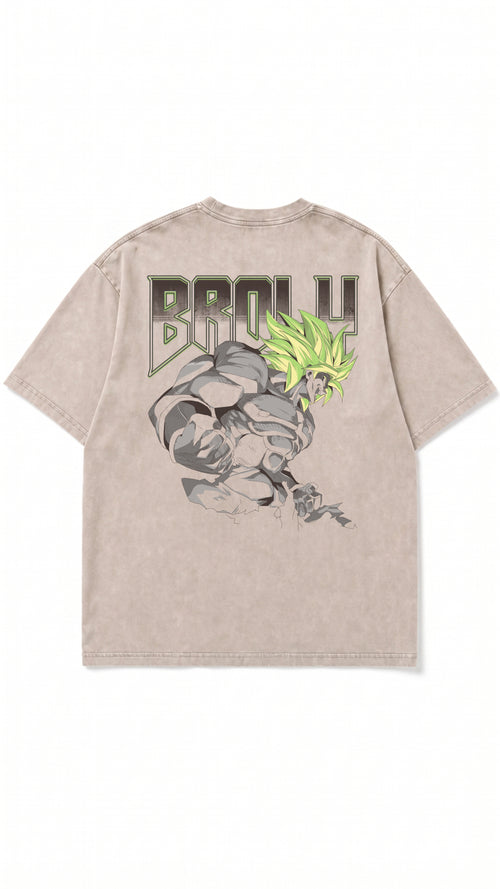 Broly Snow Washed Oversized Cotton T-Shirt