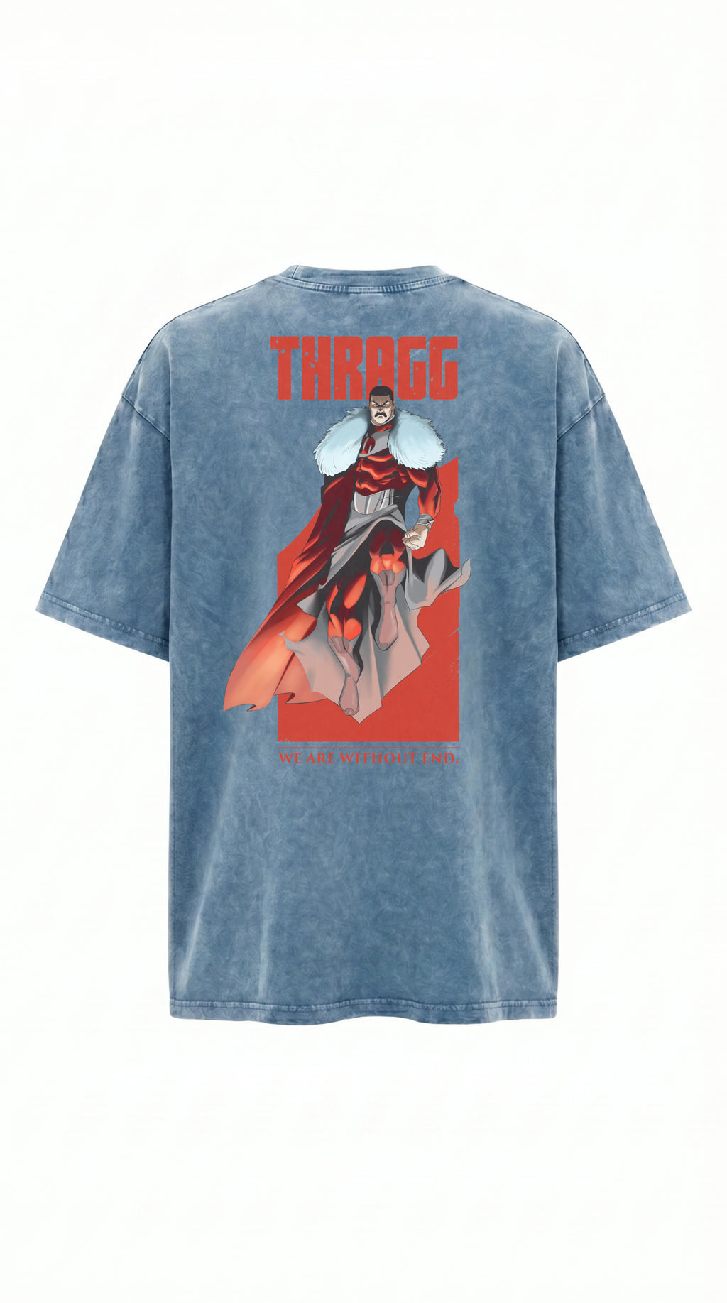 Thragg Back Snow Washed Oversized Cotton T-Shirt