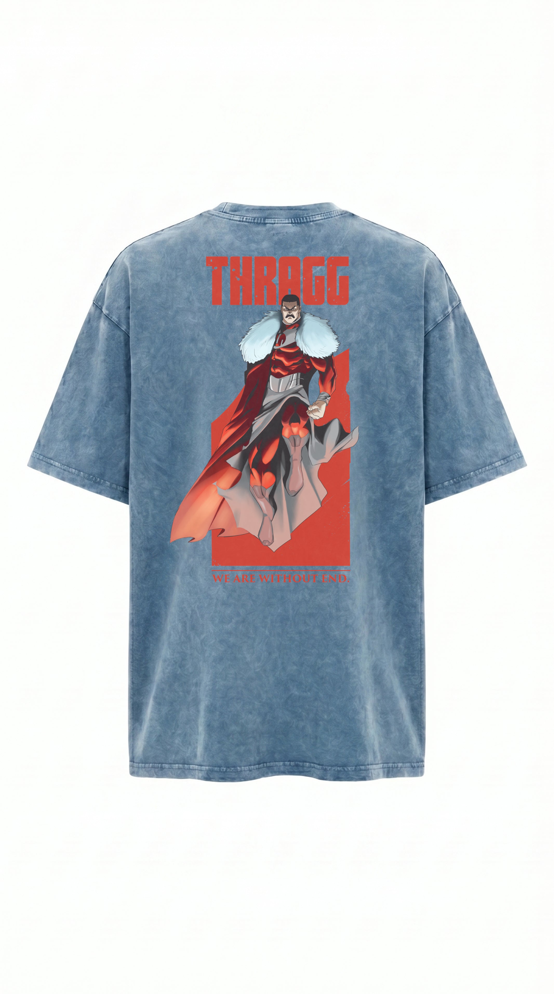 Thragg Back Snow Washed Oversized Cotton T-Shirt