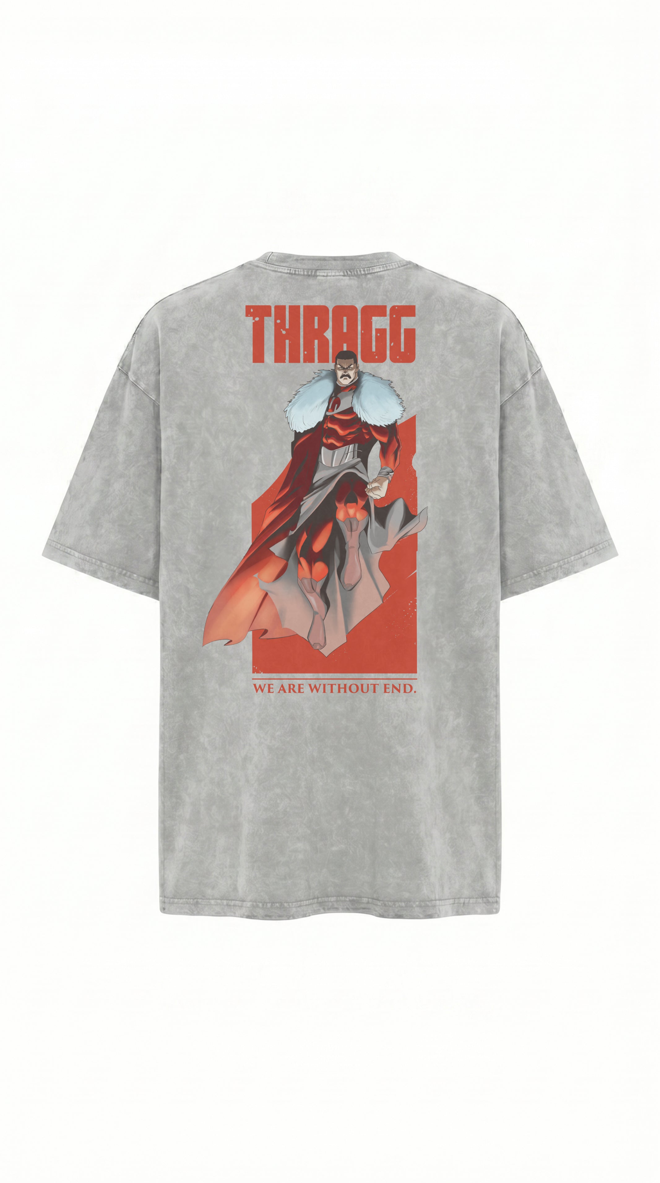 Thragg Back Snow Washed Oversized Cotton T-Shirt