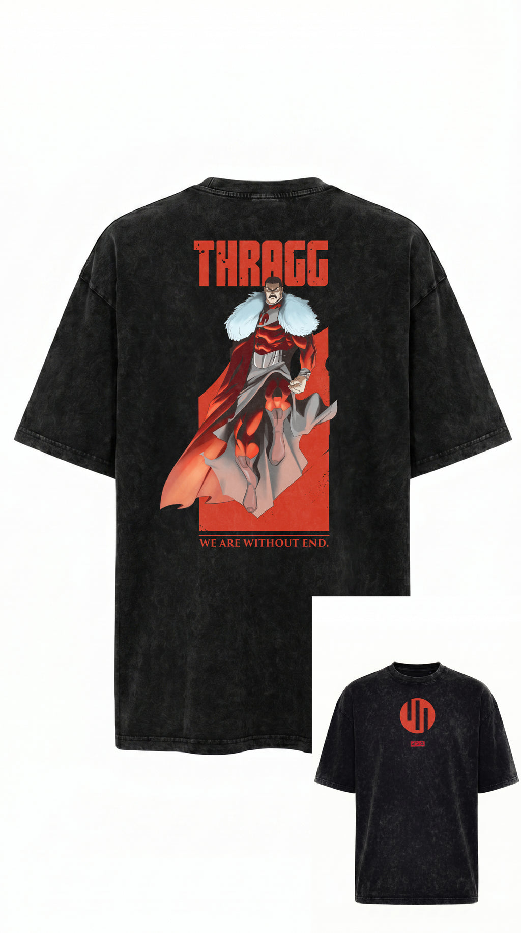 Thragg Back Snow Washed Oversized Cotton T-Shirt