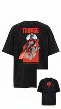 Thragg Back Snow Washed Oversized Cotton T-Shirt