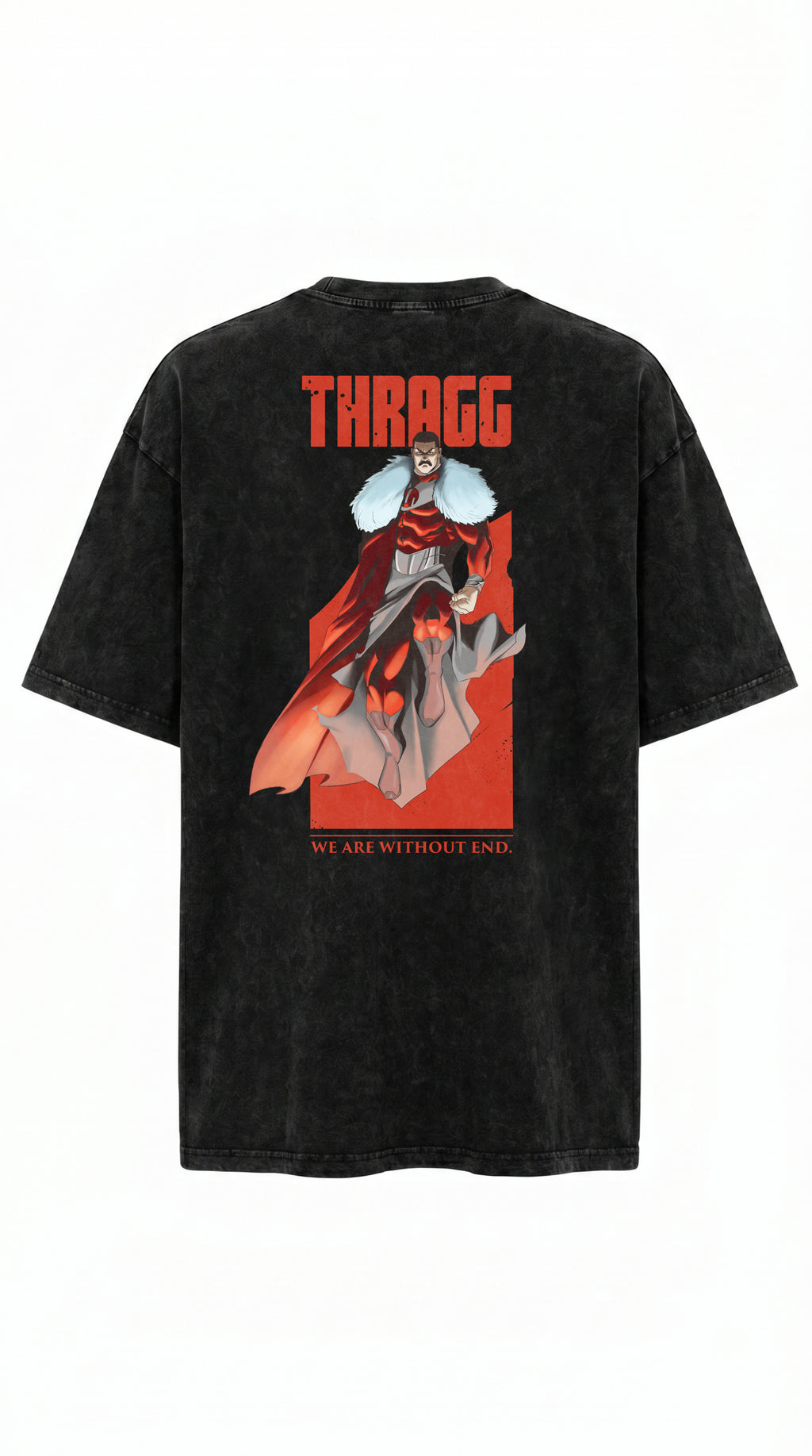 Thragg Back Snow Washed Oversized Cotton T-Shirt