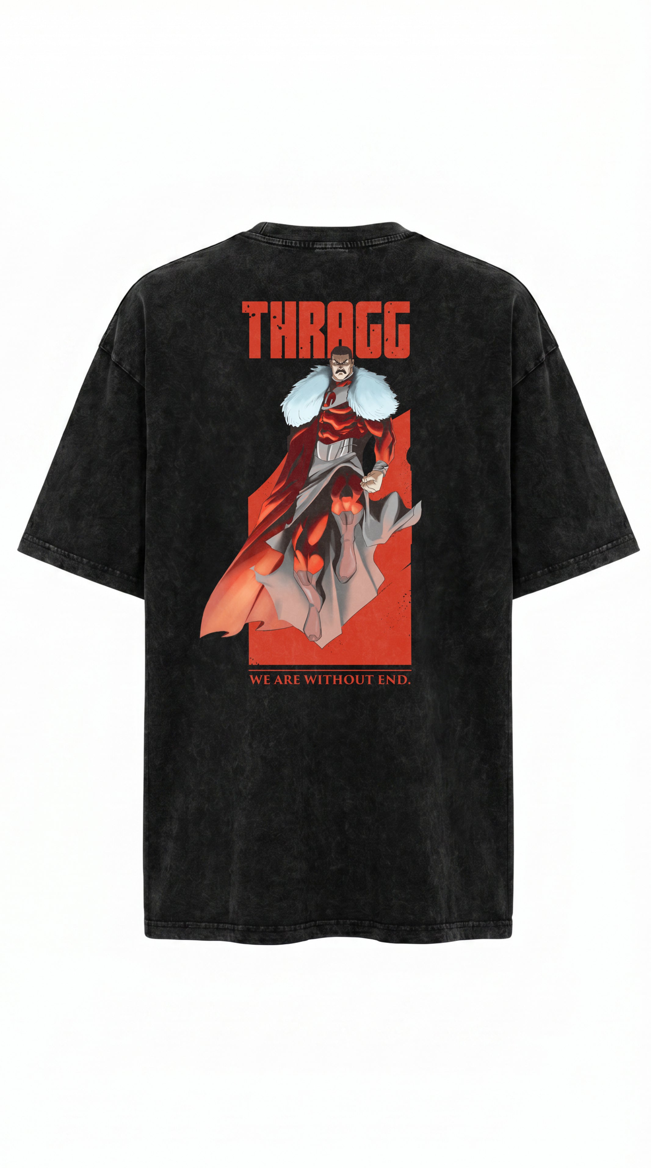 Thragg Back Snow Washed Oversized Cotton T-Shirt