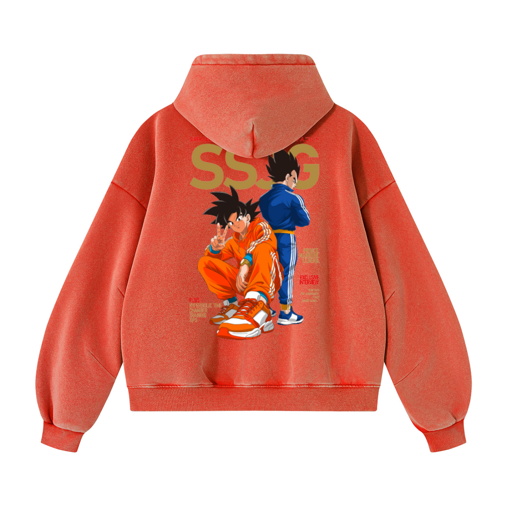 SSJG Unisex Vintage Wash Boxy Fleece Hoodie
