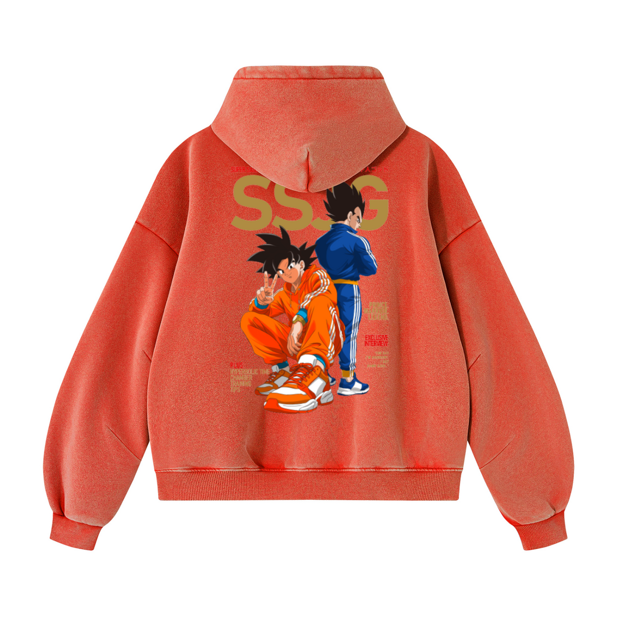 SSJG Unisex Vintage Wash Boxy Fleece Hoodie