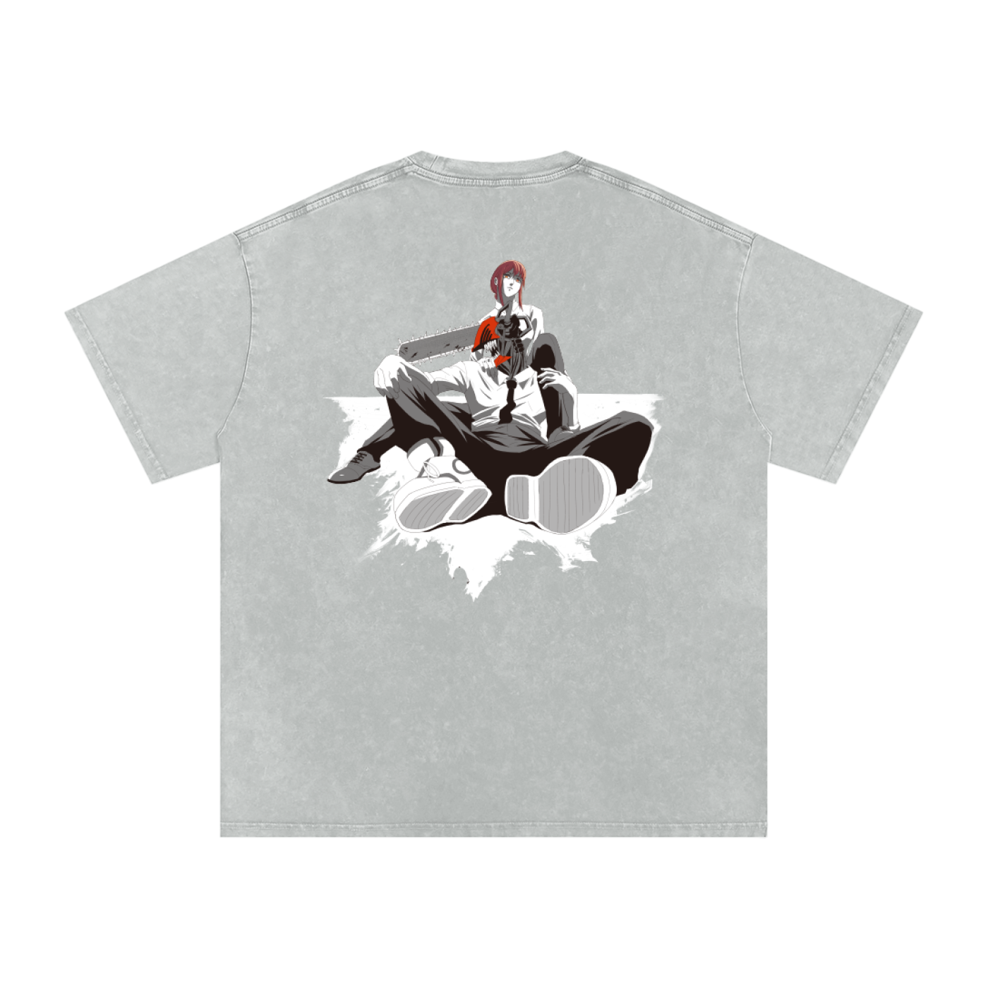 Pochita Snow Washed Oversized Cotton T-Shirt