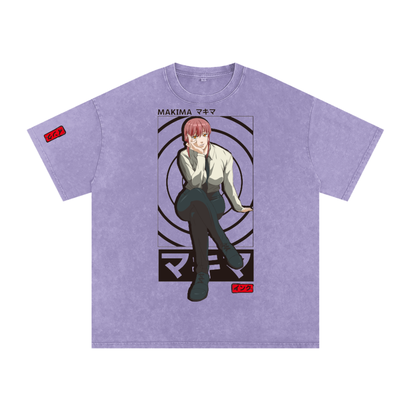 Makima Snow Washed Oversized Cotton T-Shirt