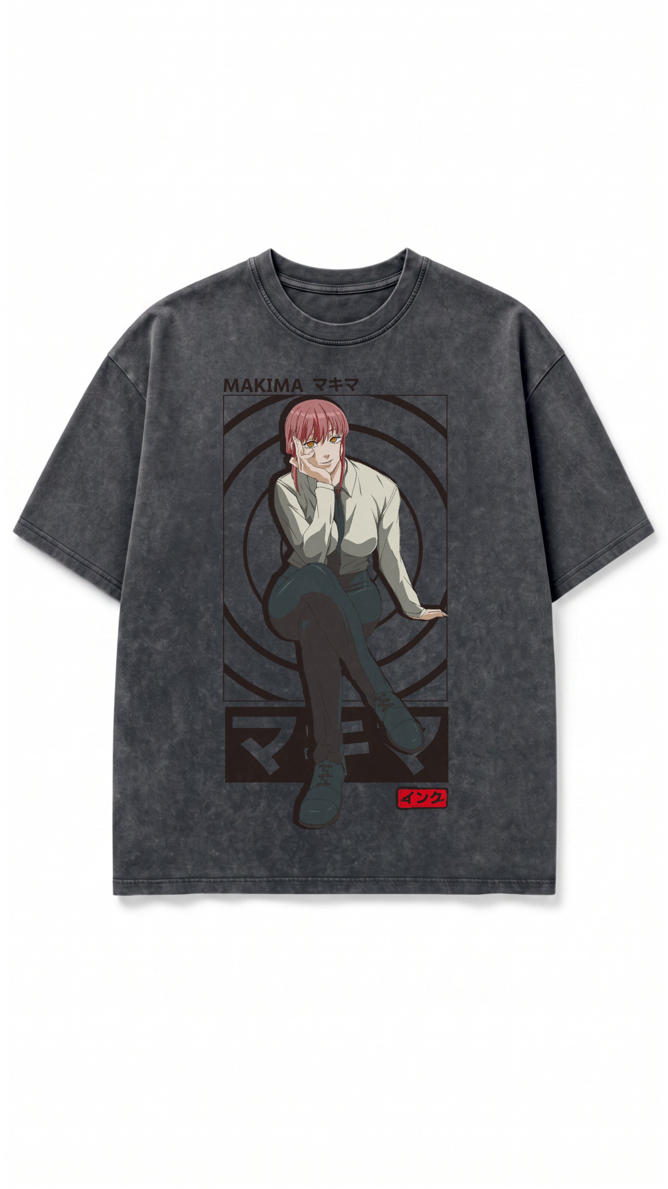 Makima Snow Washed Oversized Cotton T-Shirt