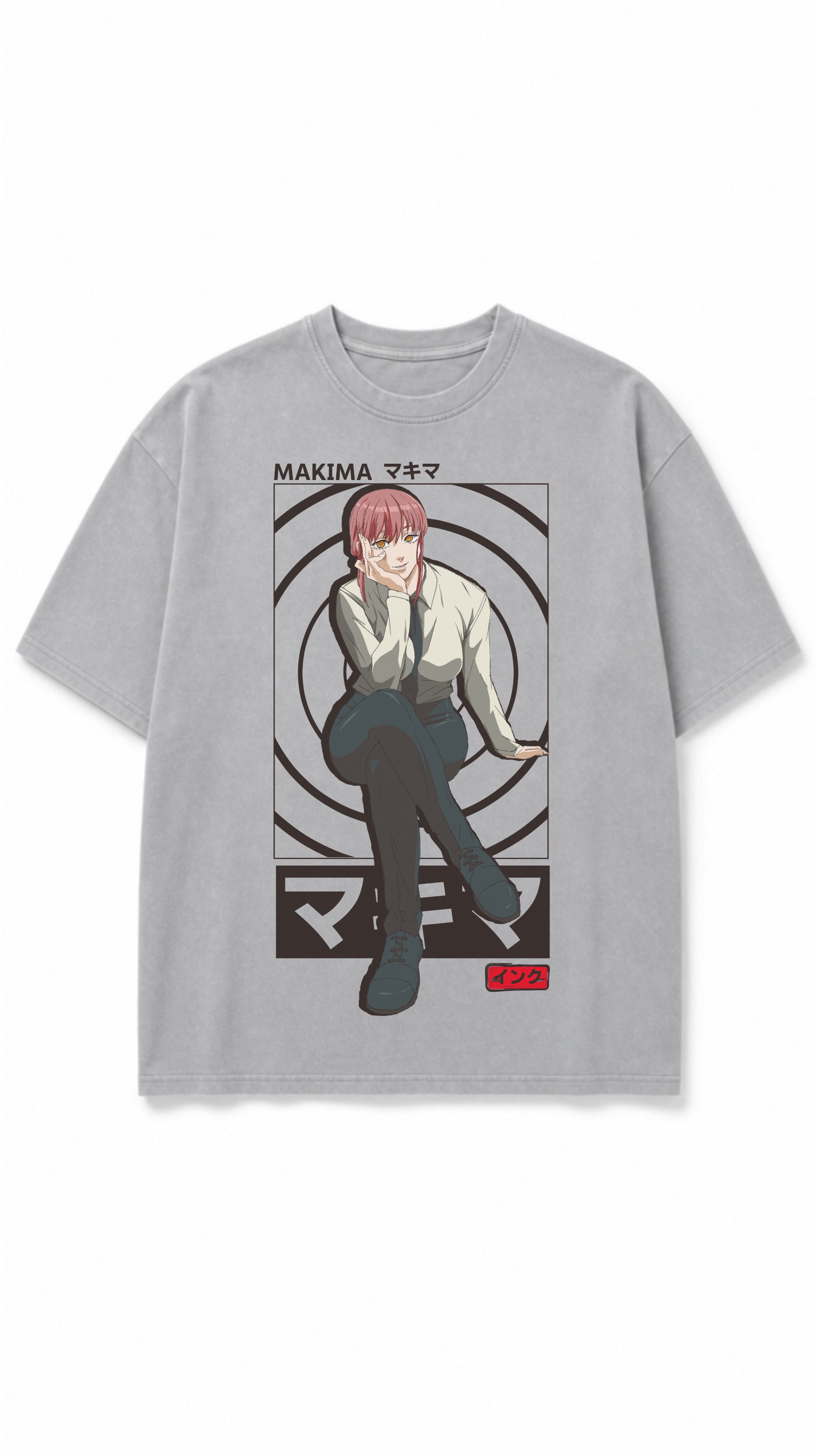 Makima Snow Washed Oversized Cotton T-Shirt