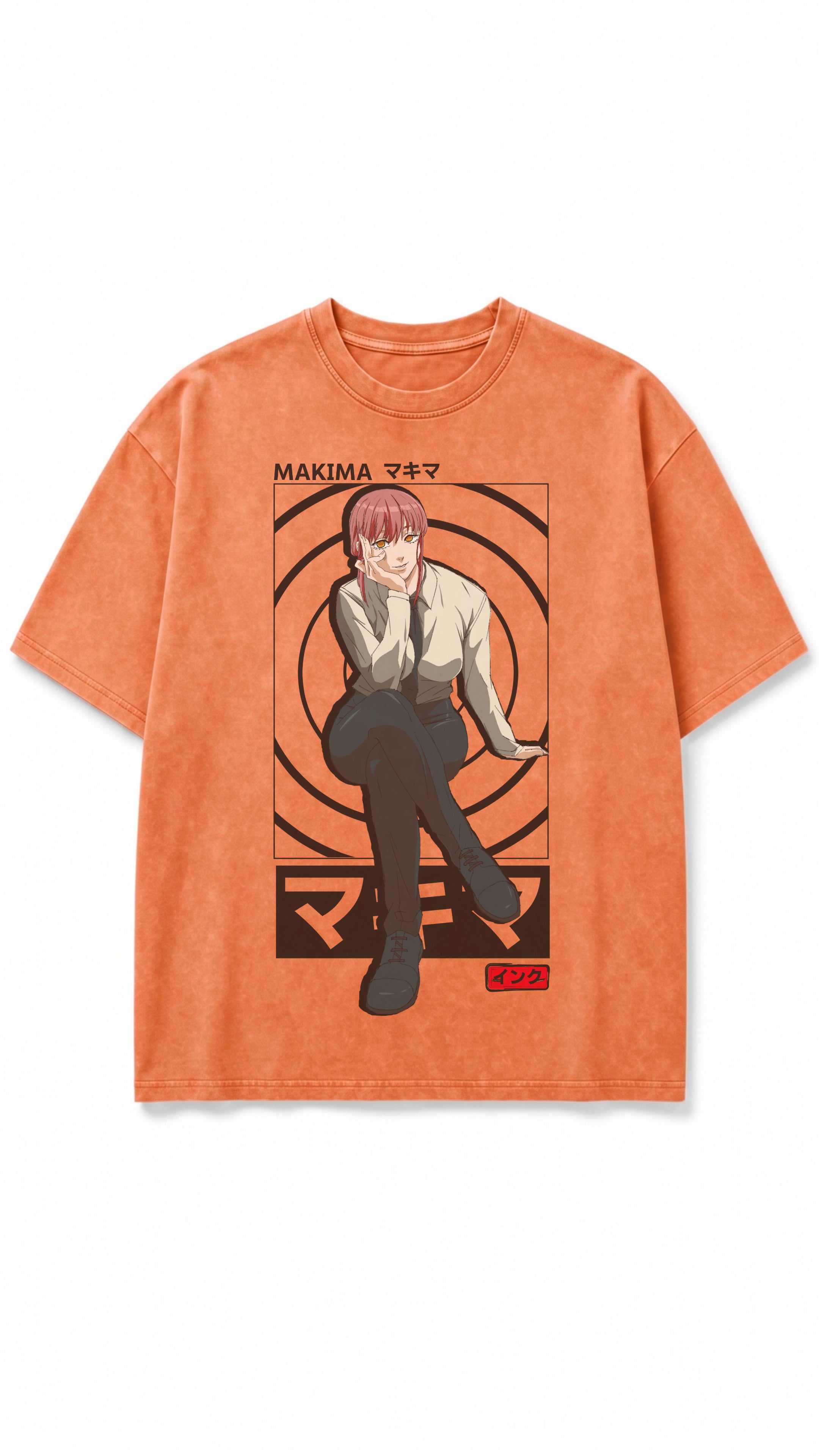 Makima Snow Washed Oversized Cotton T-Shirt