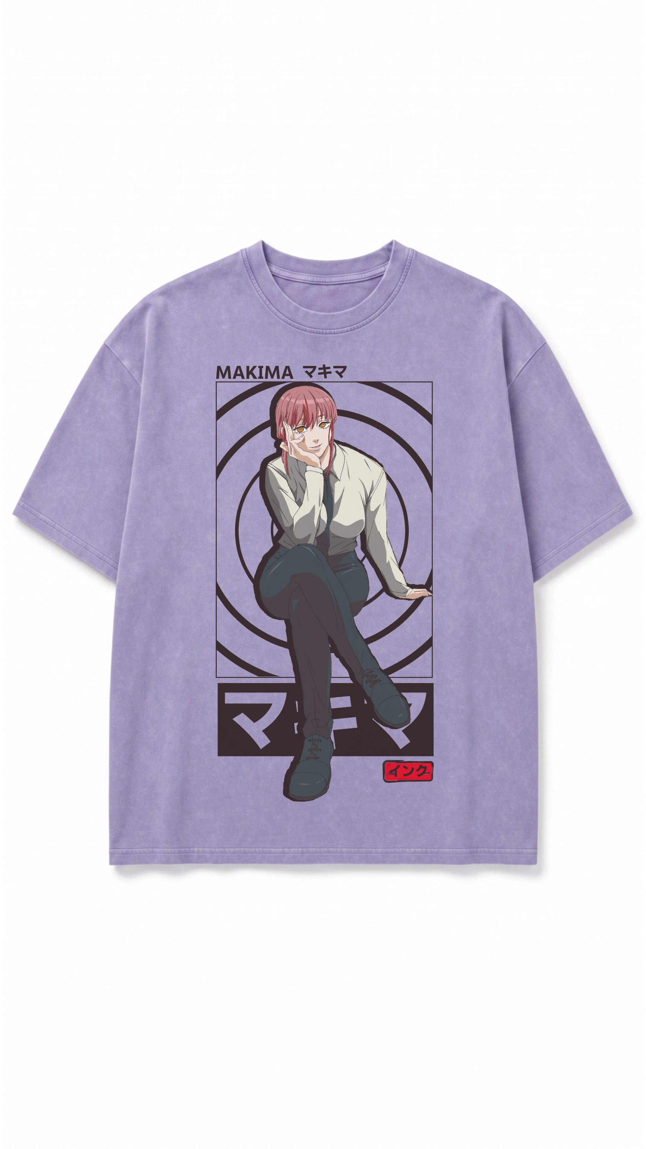 Makima Snow Washed Oversized Cotton T-Shirt