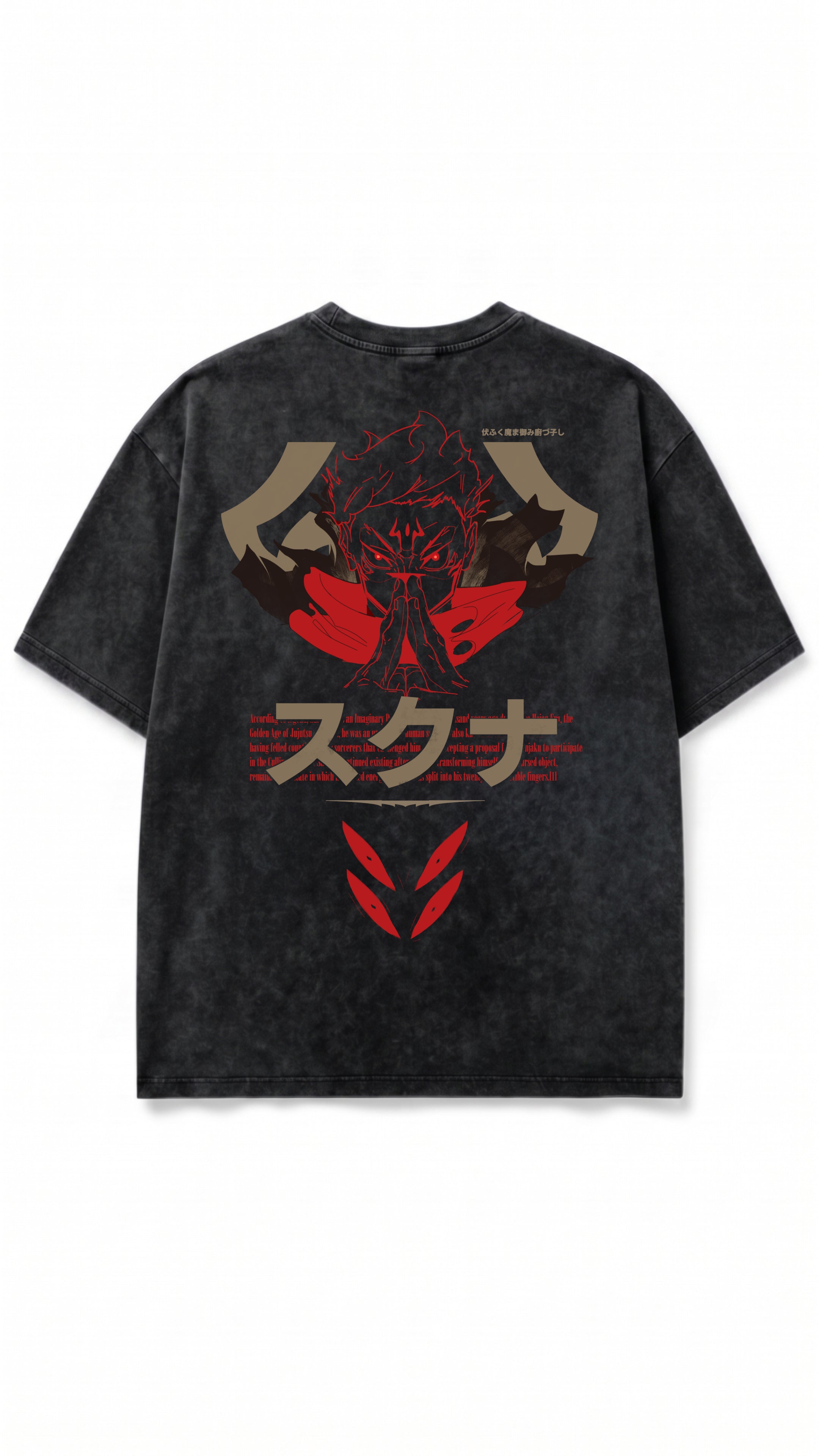 Sukuna Snow Washed Oversized Cotton T-Shirt