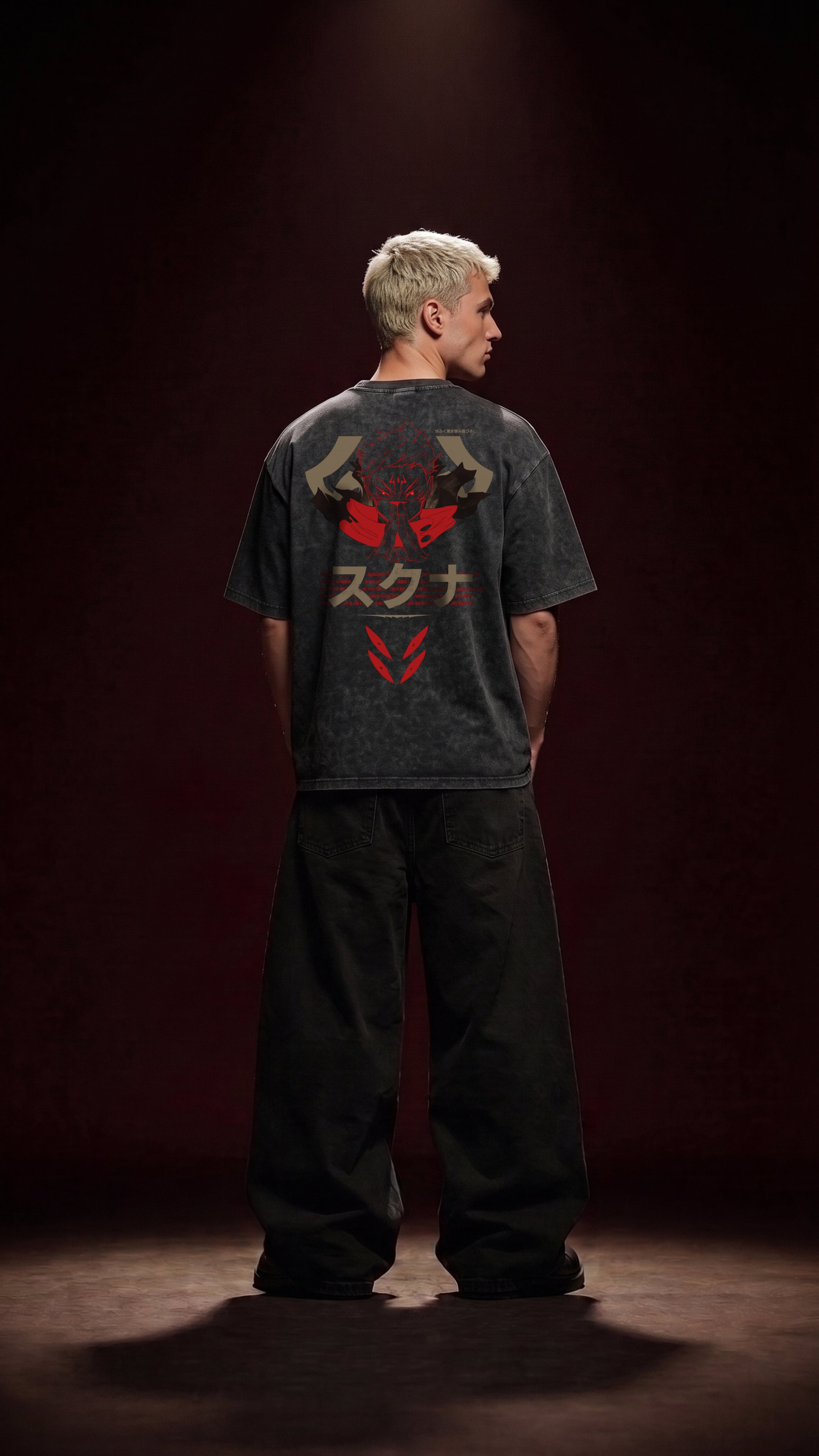 Sukuna Snow Washed Oversized Cotton T-Shirt