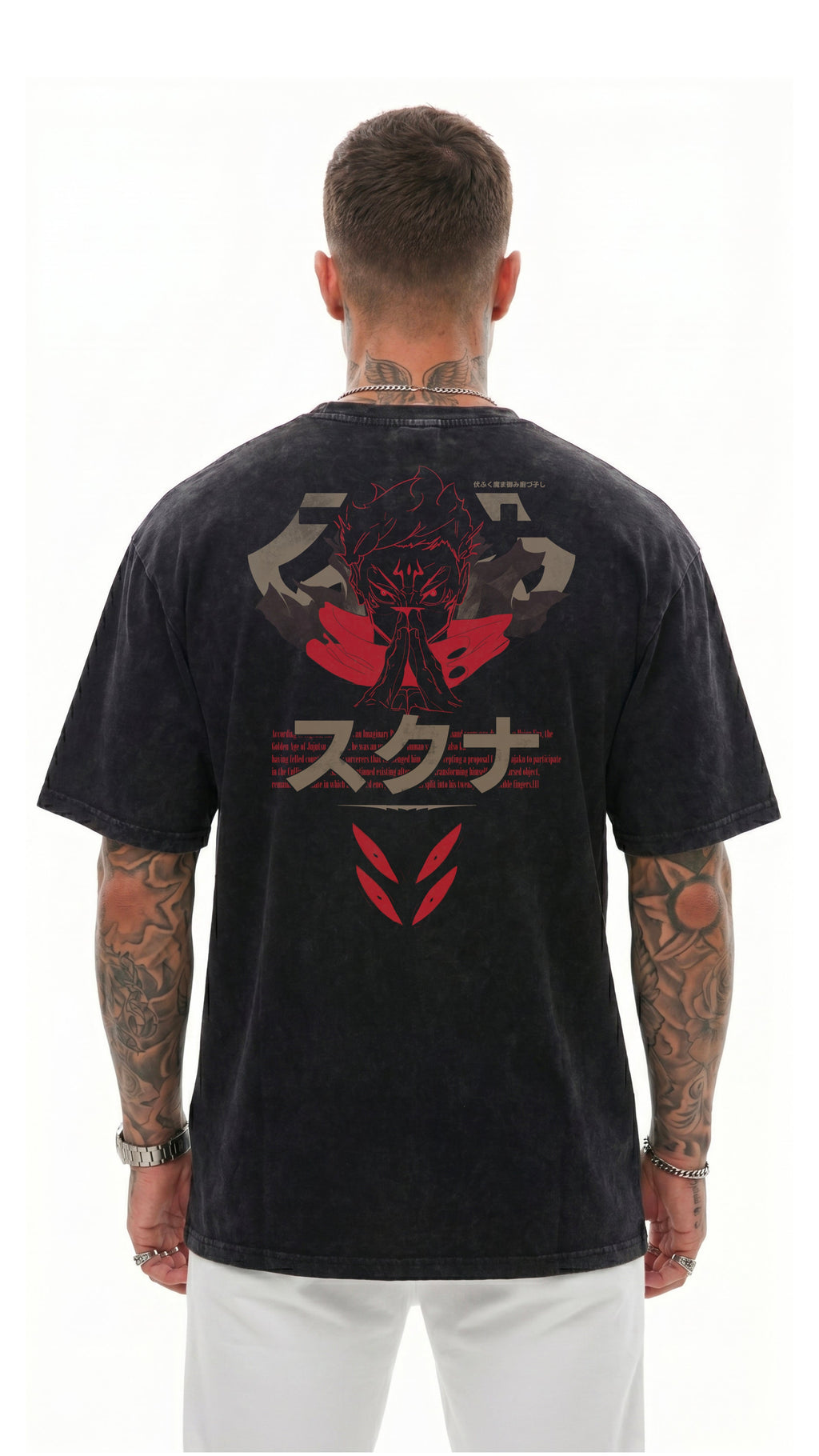 Sukuna Snow Washed Oversized Cotton T-Shirt