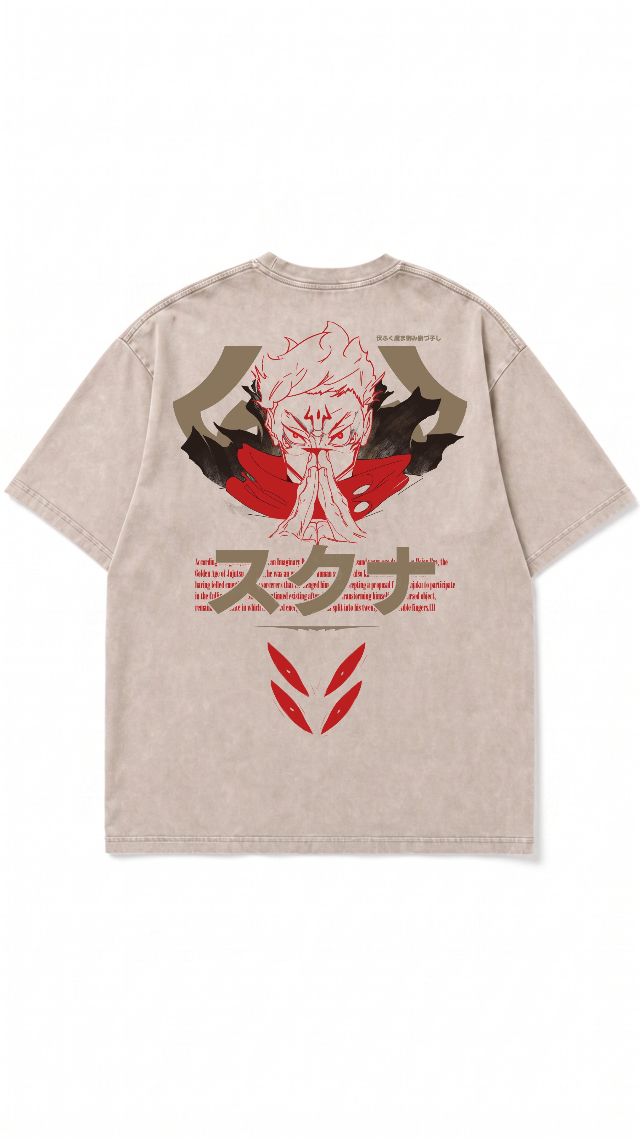 Sukuna Snow Washed Oversized Cotton T-Shirt